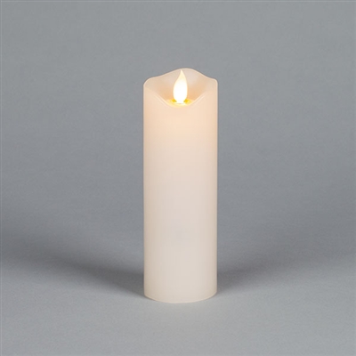 Everlasting Glow - Motion Flame - Flameless LED Candle - Indoor - Ivory Wax - Wavy Edges - Vanilla Scented - 2" x 6"