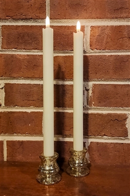 Radiance - By The Light Garden - Pair of 1" x 12" Tapers - Realistic LED Flame Effect - Indoor - Unscented Ivory Smooth Wax Finish - Remote Ready