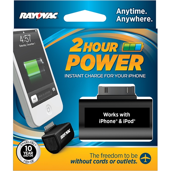energie namens naakt Rayovac Power Bank - 30-Pin Apple Plug (iPhone 4s & Below) - Includes 1 x  123A Lithium